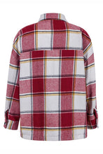 Load image into Gallery viewer, Plaid Pocketed Dropped Shoulder Coat