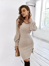 Load image into Gallery viewer, Slit Balloon Sleeve Mini Dress