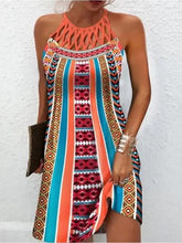 Load image into Gallery viewer, Printed Grecian Neck Mini Dress