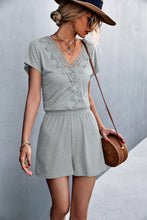 Load image into Gallery viewer, Lace Trim V-Neck Romper