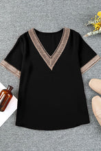 Load image into Gallery viewer, Plus Size V-Neck Short Sleeve Blouse