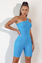 Load image into Gallery viewer, Asymmetrical Neck Wide Strap Active Romper