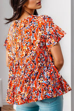 Load image into Gallery viewer, Plus Size Floral Round Neck Tiered Blouse