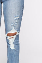 Load image into Gallery viewer, Distressed Slit Jeans