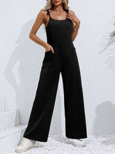 Load image into Gallery viewer, Tie-Shoulder Wide Leg Jumpsuit with Pockets