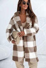 Load image into Gallery viewer, Plaid Open Front Dropped Shoulder Coat