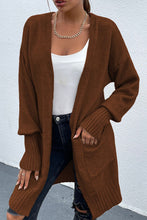 Load image into Gallery viewer, Open Front Dropped Shoulder Pocketed Cardigan