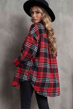 Load image into Gallery viewer, Plaid Collared Neck Button Up Jacket with Pockets