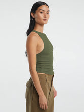 Load image into Gallery viewer, Halter Neck Ribbed Cropped Top