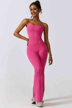 Load image into Gallery viewer, Halter Neck Flare Sport Jumpsuit