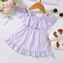 Load image into Gallery viewer, GIRLS Printed Frill Trim Ruffle Hem Dress