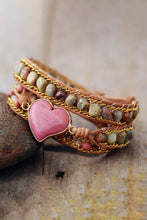 Load image into Gallery viewer, Handmade Heart Shape Triple Layer Beaded Bracelet