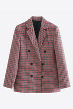 Load image into Gallery viewer, Plaid Double-Breasted Blazer