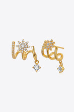 Load image into Gallery viewer, 18K Gold Plated Flower Zircon Earrings