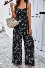 Load image into Gallery viewer, Printed Wide Strap Jumpsuit with Pockets