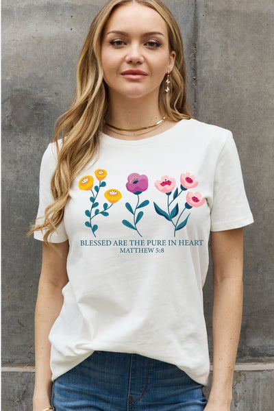 BLESSED ARE THE PURE IN HEART Graphic Cotton Tee