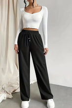 Load image into Gallery viewer, Tied Straight Leg Pants with Pockets