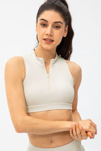 Load image into Gallery viewer, Full Size Cropped Cutout Back Zipper Front Active Tank Top