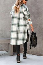 Load image into Gallery viewer, Plaid Collared Button Down Coat