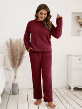 Load image into Gallery viewer, Teddy Long Sleeve Top and Pants Lounge Set