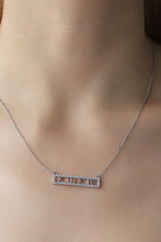 Load image into Gallery viewer, Inlaid Cubic Zirconia Bar Pendant Necklace