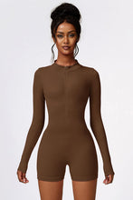 Load image into Gallery viewer, Half Zip Long Sleeve Active Romper