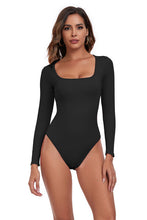 Load image into Gallery viewer, Square Neck Long Sleeve Active Bodysuit