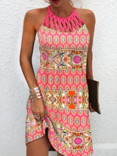 Load image into Gallery viewer, Printed Grecian Neck Mini Dress