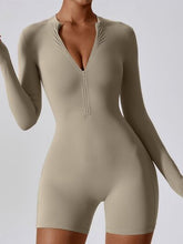 Load image into Gallery viewer, Half Zip Long Sleeve Active Romper