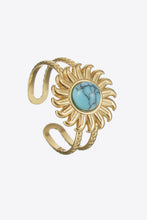 Load image into Gallery viewer, Turquoise Stainless Steel Open Ring