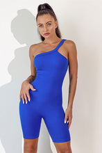 Load image into Gallery viewer, Asymmetrical Neck Wide Strap Active Romper