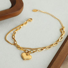 Load image into Gallery viewer, Heart Shape Lobster Closure Chain Bracelet