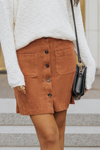 Load image into Gallery viewer, Buttoned Corduroy Mini Skirt