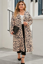 Load image into Gallery viewer, Plus Size Leopard Button Up Long Sleeve Cardigan