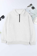 Load image into Gallery viewer, Quarter Zip Dropped Shoulder Sweatshirt