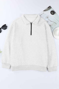 Quarter Zip Dropped Shoulder Sweatshirt