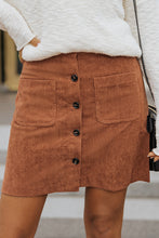 Load image into Gallery viewer, Buttoned Corduroy Mini Skirt