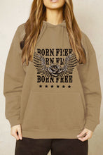 Load image into Gallery viewer, Simply Love Full Size BORN FREE Graphic Hoodie