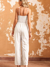 Load image into Gallery viewer, Sleeveless Tie Front Wide Leg Jumpsuit