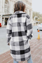 Load image into Gallery viewer, Plaid Button Up Dropped Shoulder Coat