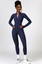 Load image into Gallery viewer, Half Zip Long Sleeve Active Jumpsuit