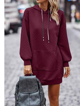 Load image into Gallery viewer, Textured Drawstring Tunic Hoodie