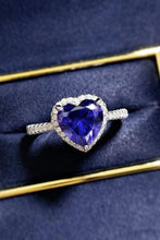 Load image into Gallery viewer, 2 Carat Moissanite Heart-Shaped Side Stone Ring