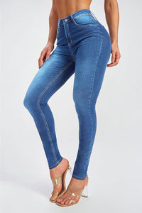 Button Fly Skinny Jeans