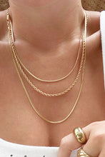 Load image into Gallery viewer, Stainless Steel 18K Gold Pleated Triple Layer Necklace