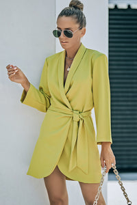 ON MY WAY Belted Blazer Dress