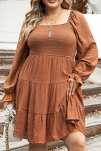 Load image into Gallery viewer, Plus Size Smocked Square Neck Tiered Dress