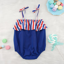 Load image into Gallery viewer, Baby Girl Striped Bow Detail Bodysuit