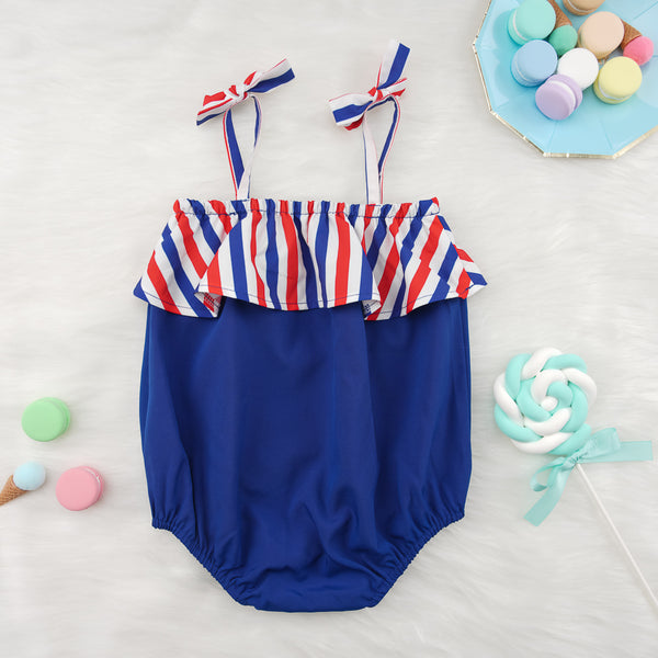 Baby Girl Striped Bow Detail Bodysuit