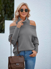 Load image into Gallery viewer, Off Shoulder Turtleneck Batwing Sleeve Sweater